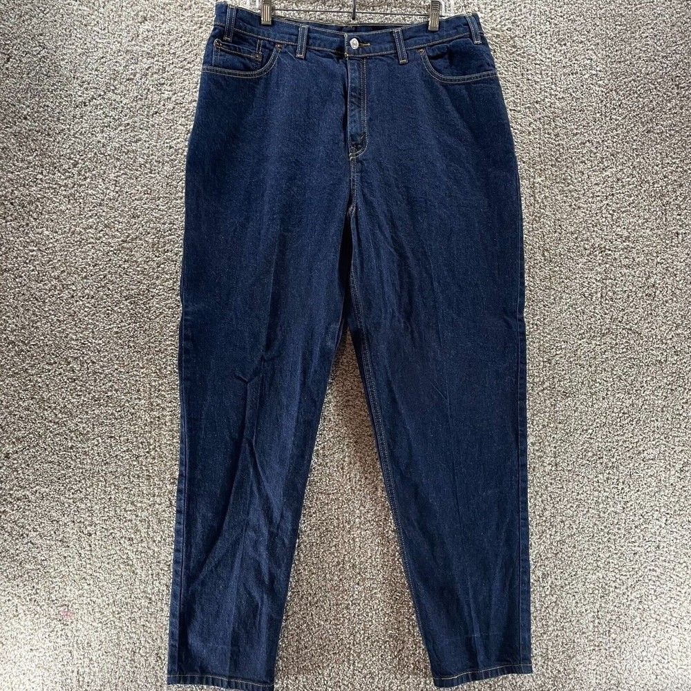 Vintage Levis Jeans Womens 16 Blue Denim Pants Tapered Leg 550 Relaxed 2001 Logo